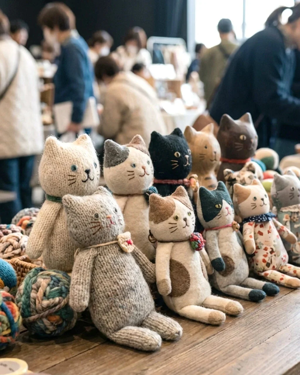 猫のぬいぐるみと手作り品