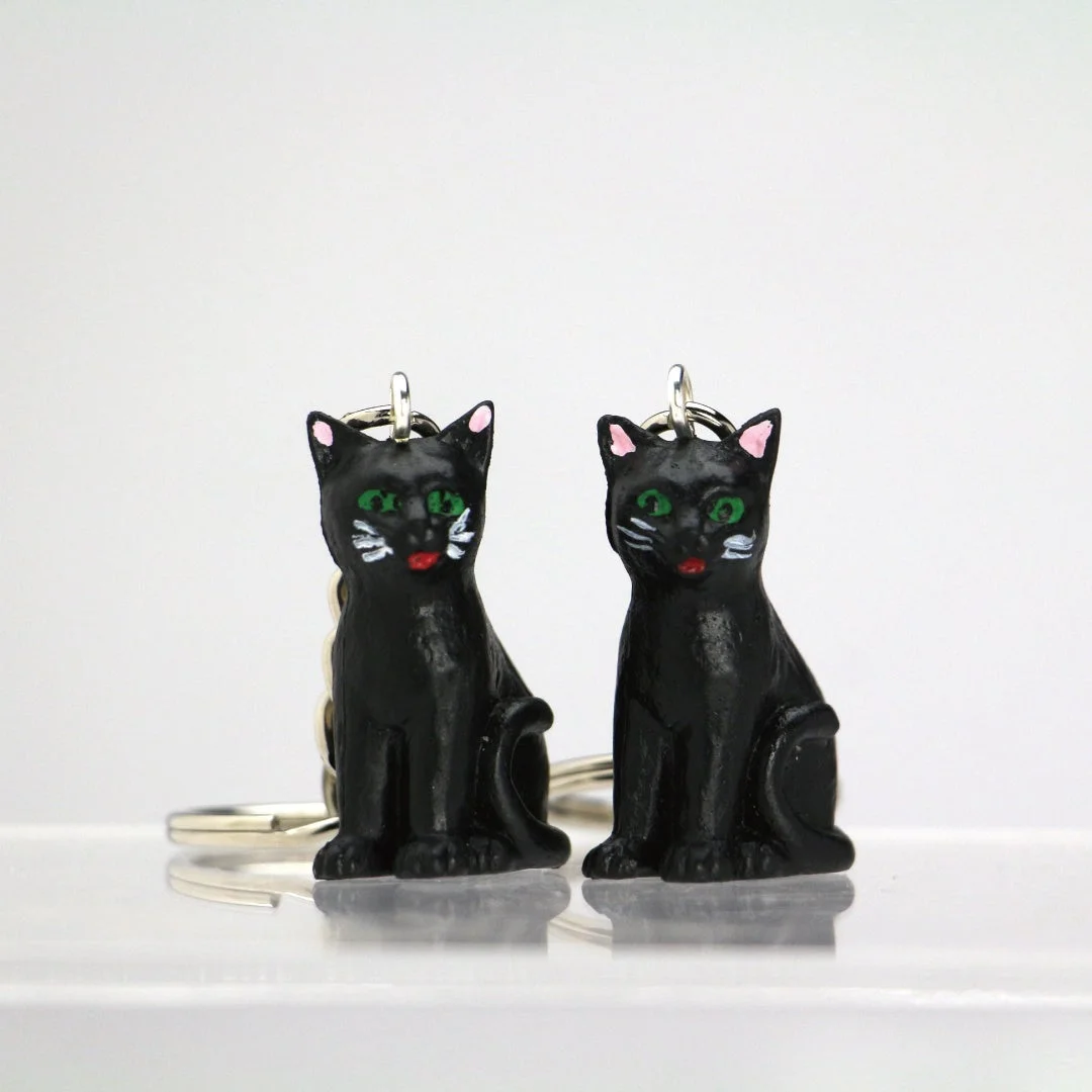 黒猫、キーホルダー、猫、置物、アクセサリー、手作り、かわいい、動物