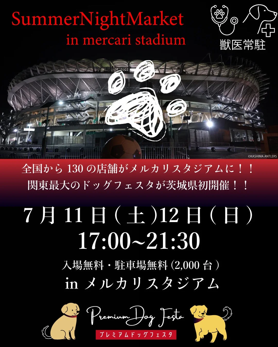 愛犬と楽しむ夏の夜！メルカリスタジアムに「プレミアムドッグフェスタ」が初上陸！