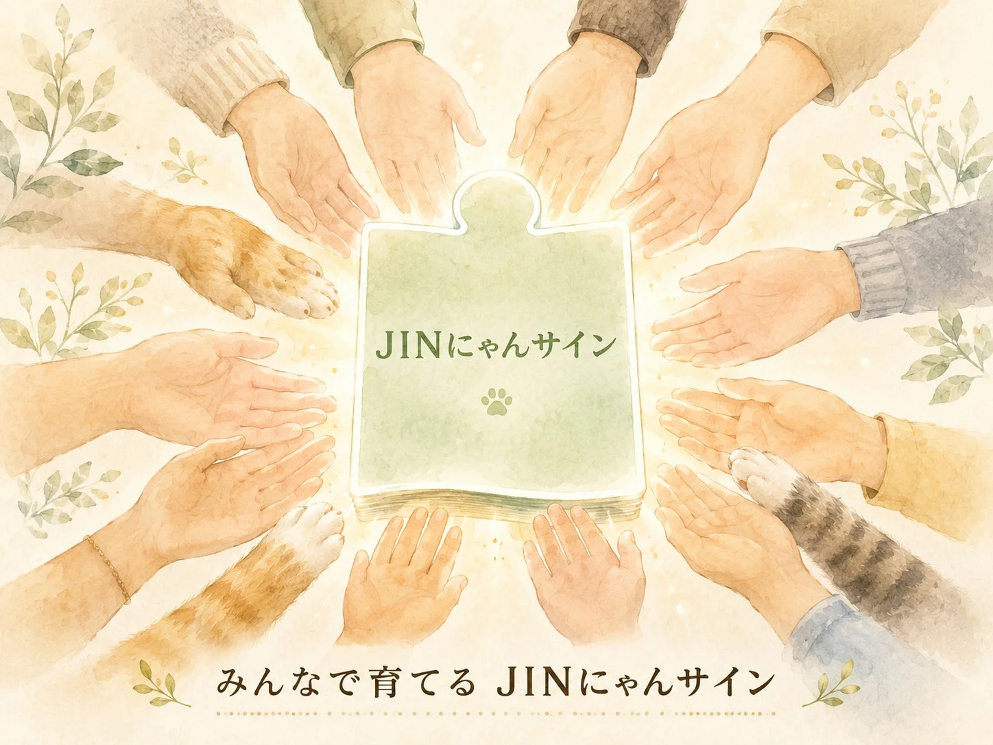 JINにゃんサイン みんなで育てる JINにゃんサイン