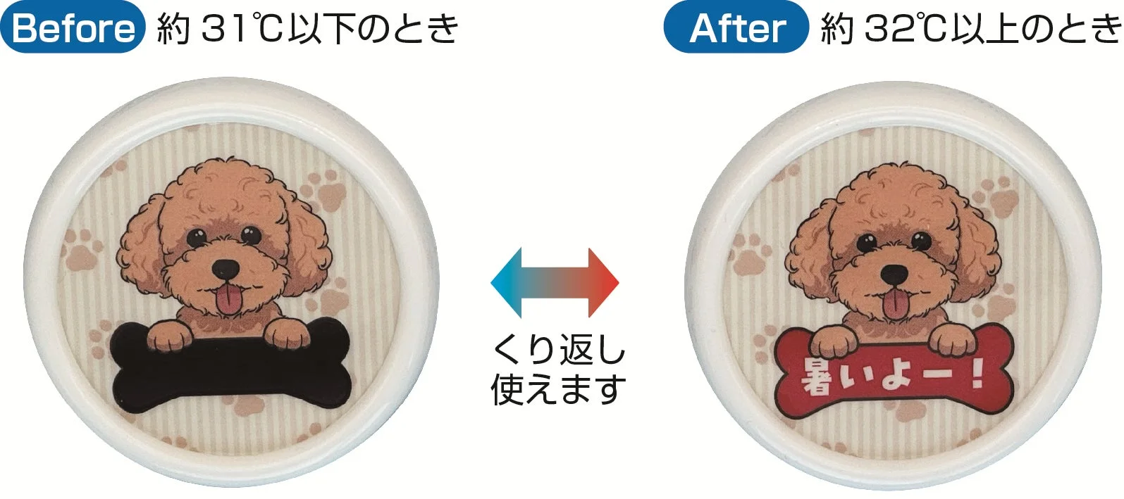 温度で色が変わるプードル