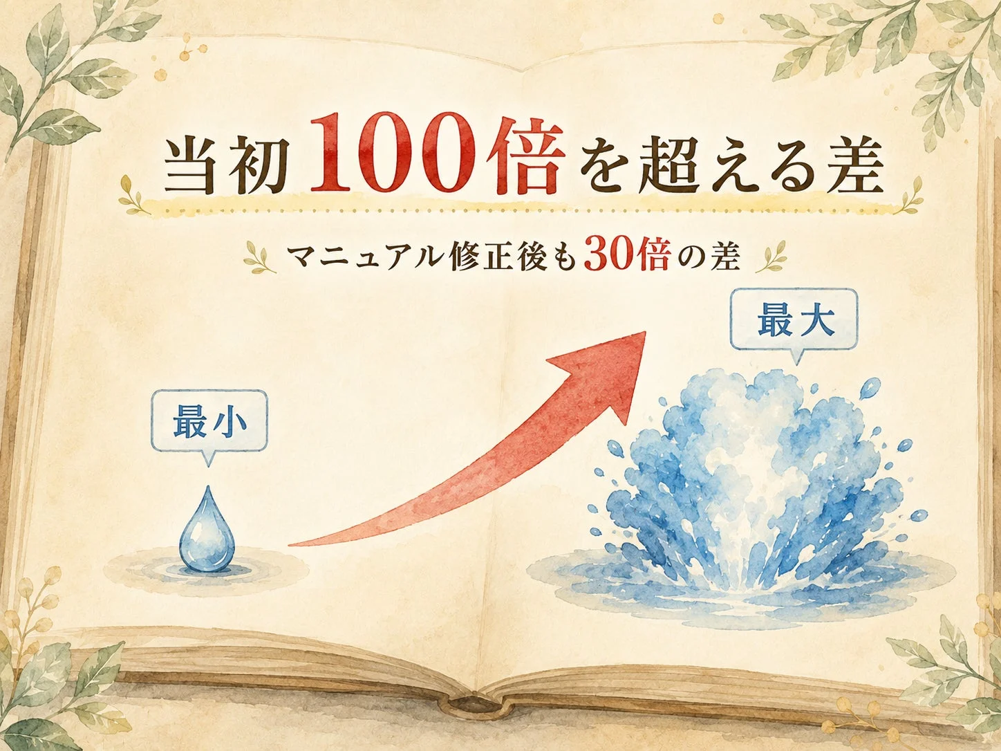 当初100倍を超える差 マニュアル修正後も30倍の差