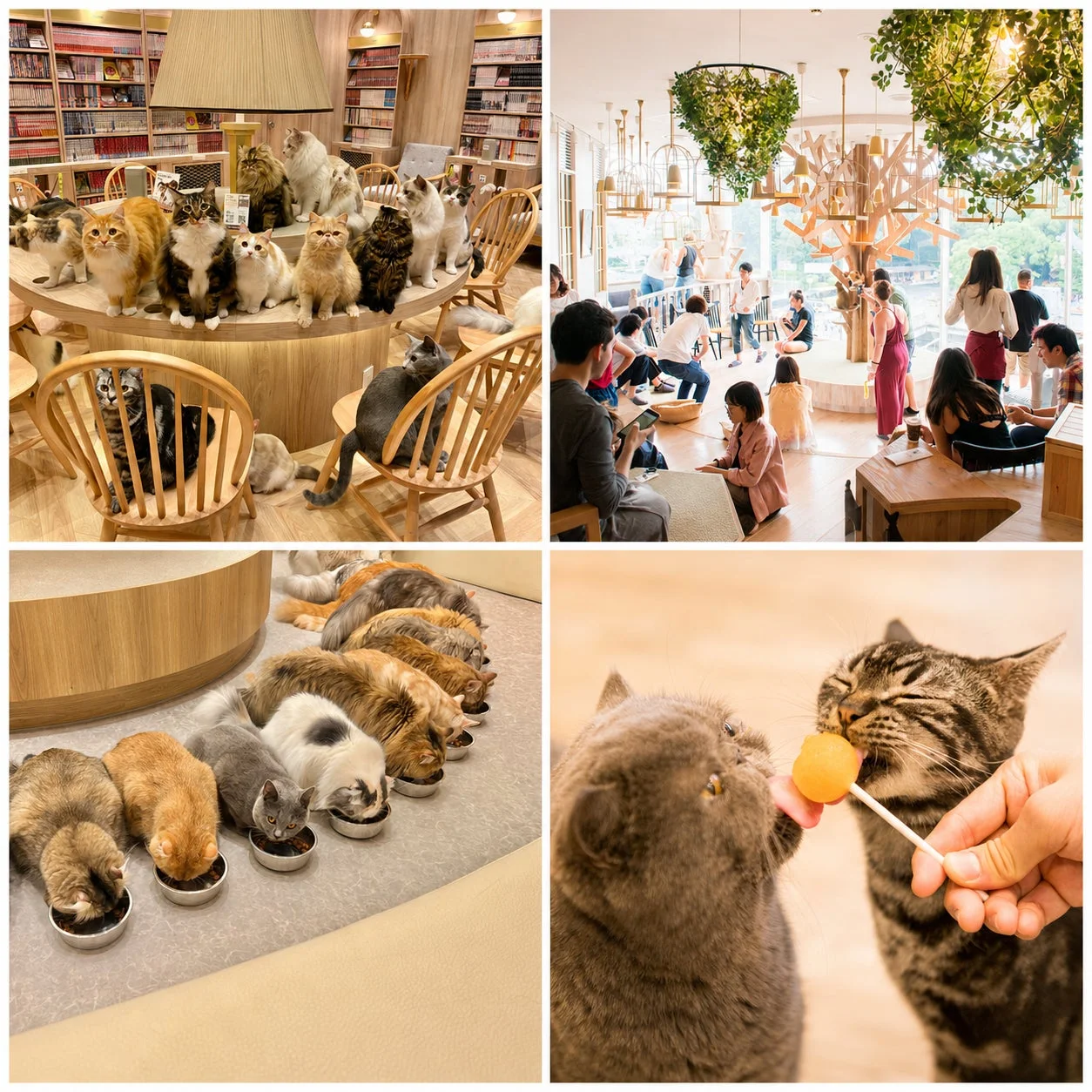 猫カフェMOCHAでの猫と人々の様子