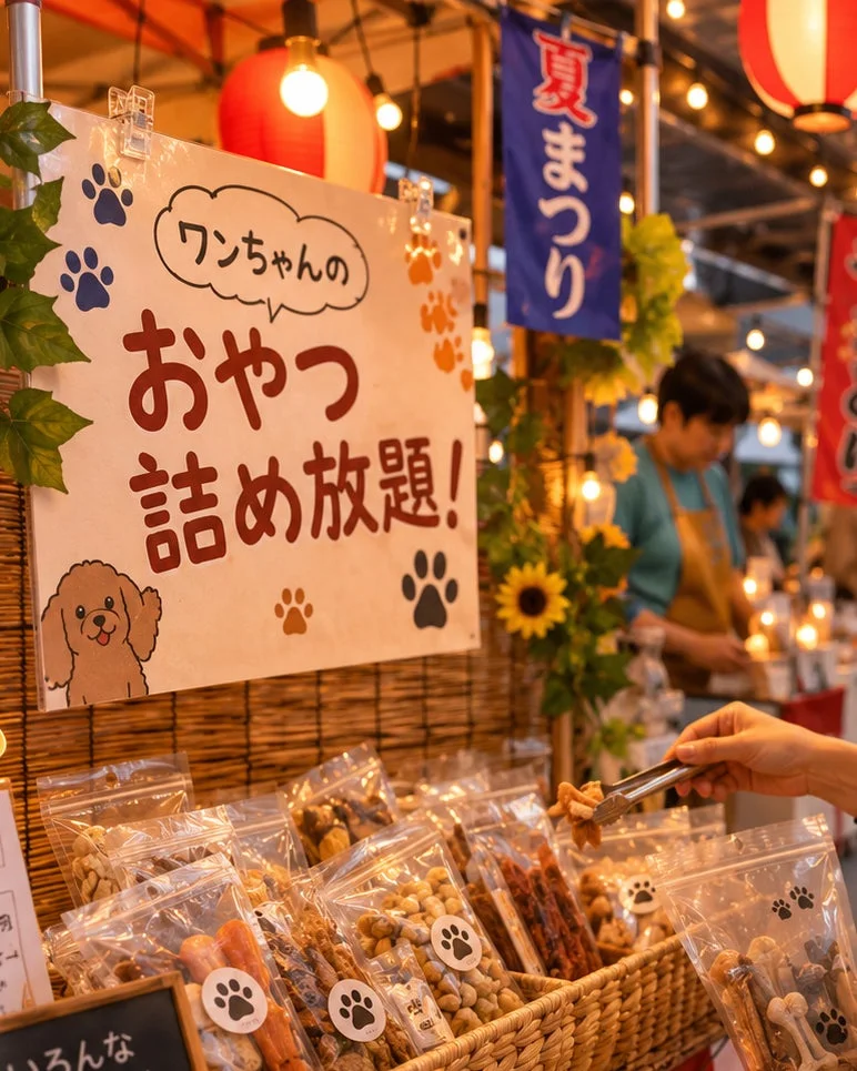 犬のおやつ詰め放題の屋台