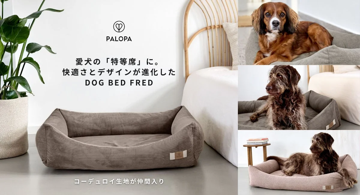 愛犬の毎日がもっと快適に！PALOPAのプレミアムドッグベッド「Dog Bed Fred」に新素材コーデュロイが仲間入り