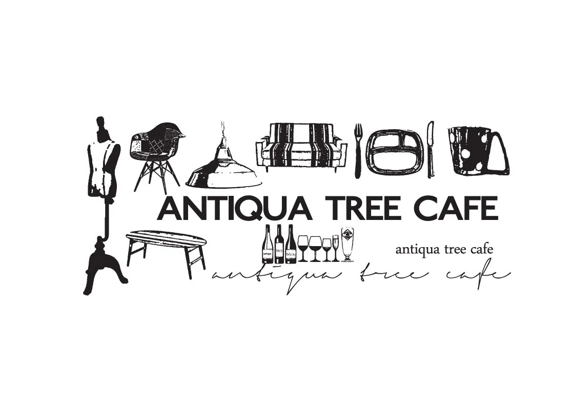 ANTIQUA TREE CAFE ロゴとイメージ