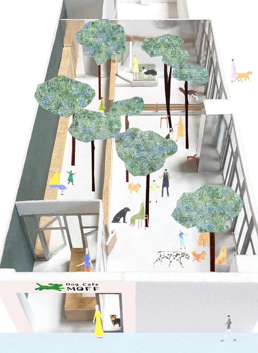 ドッグカフェの建築模型