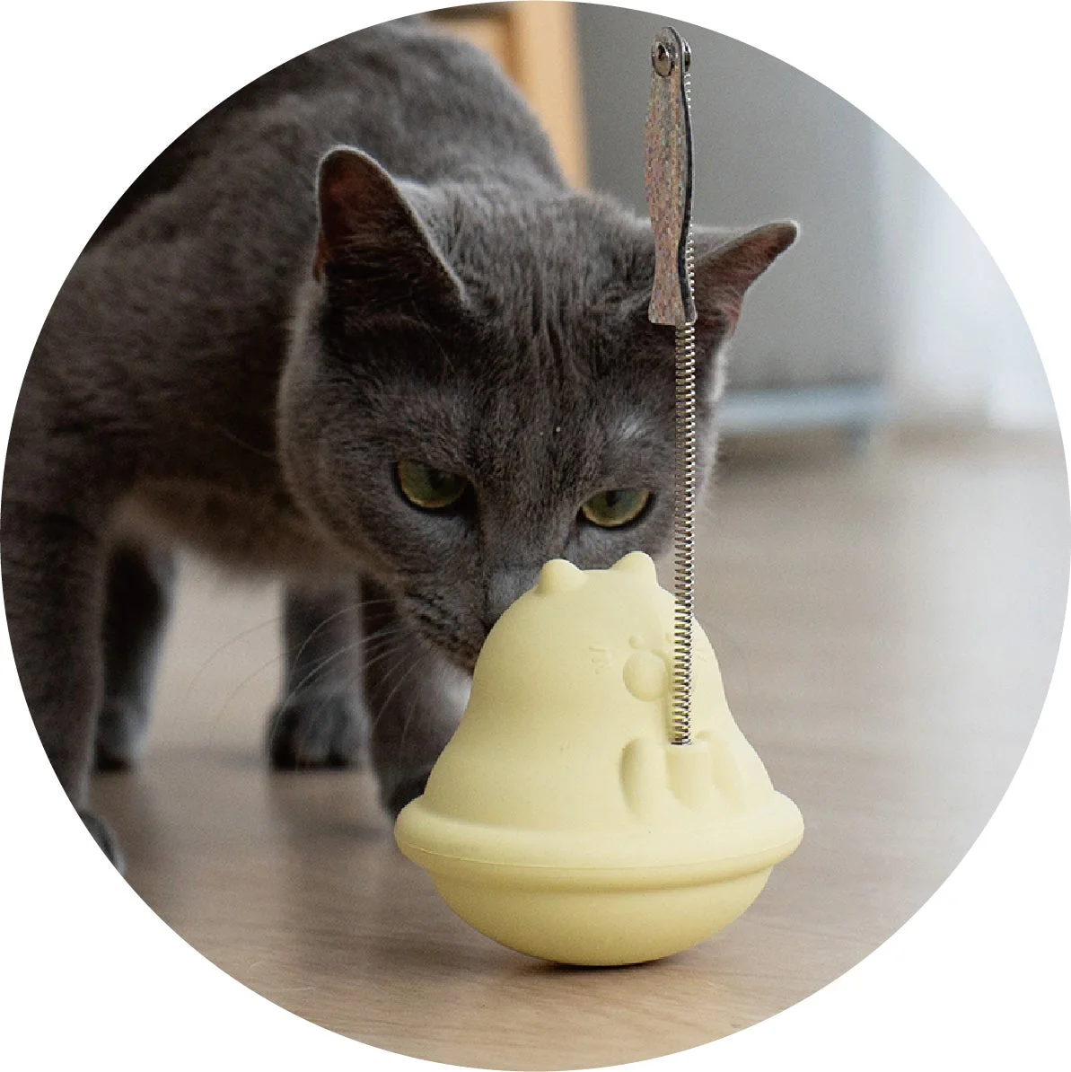 羽根・ひも不使用の猫用おもちゃ