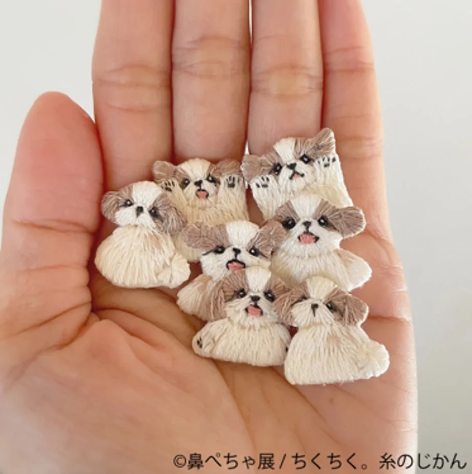 ちくちく。糸のじかんの刺繍ブローチ