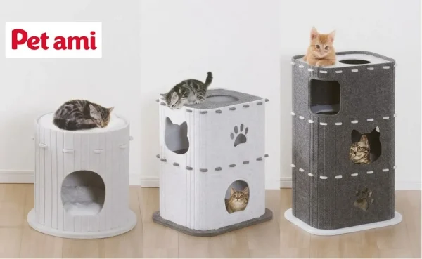 猫ちゃん大喜び！軽くて丈夫、お手入れ簡単な「Pet ami フェルトハウス」で快適な隠れ家をプレゼント！
