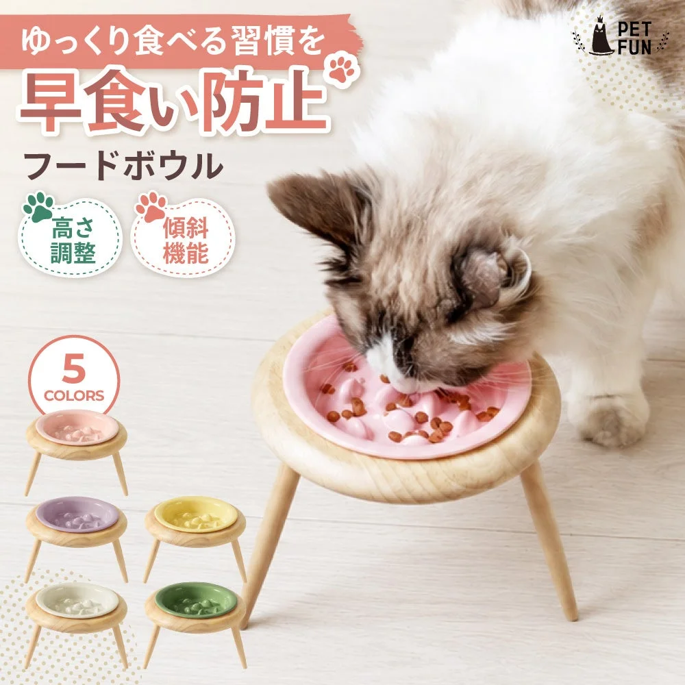 早食い防止フードボウルで食事をする猫