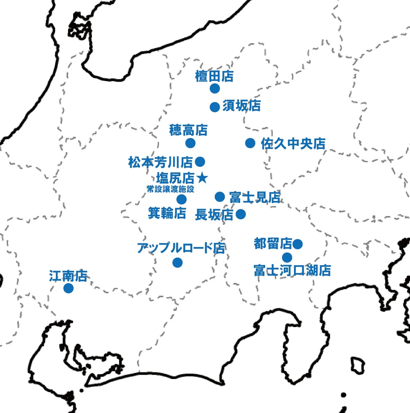 譲渡会開催店舗の場所