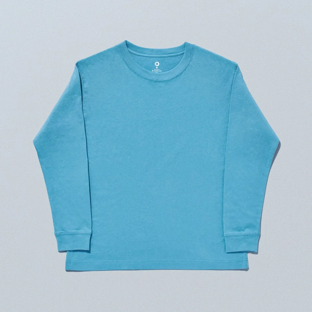 長袖アウターTシャツ スモーキーブルー