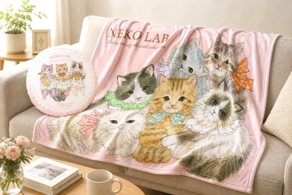 【NEKO LAB】ふわふわ猫柄ブランケットが一般販売開始！おうち時間がもっと楽しくなる2種類