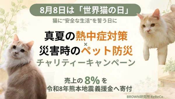 8月8日は「世界猫の日」！愛するペットを守る夏対策と災害への備えを考えるチャリティキャンペーンがスタート！