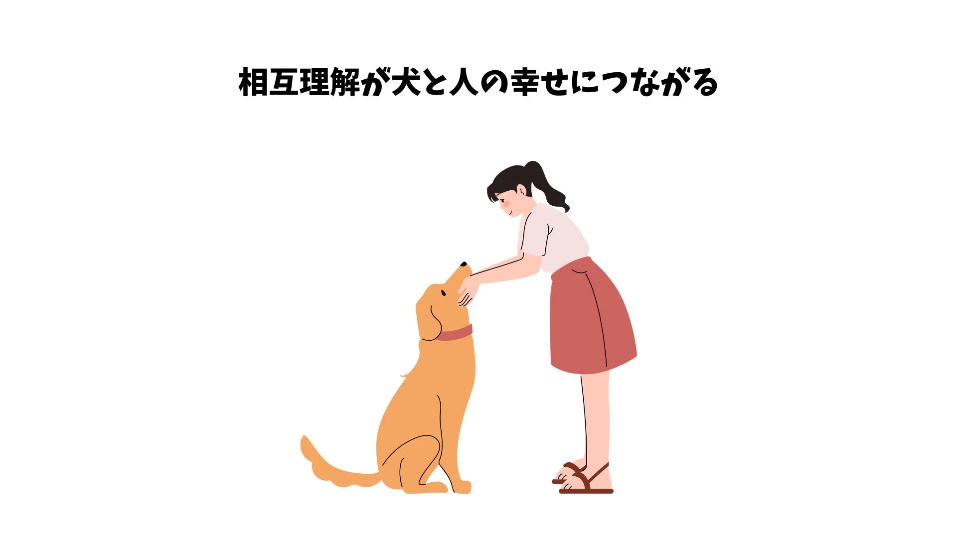 女性と犬の触れ合い