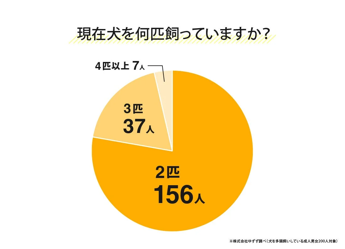 現在犬を何匹飼っていますか?の円グラフ