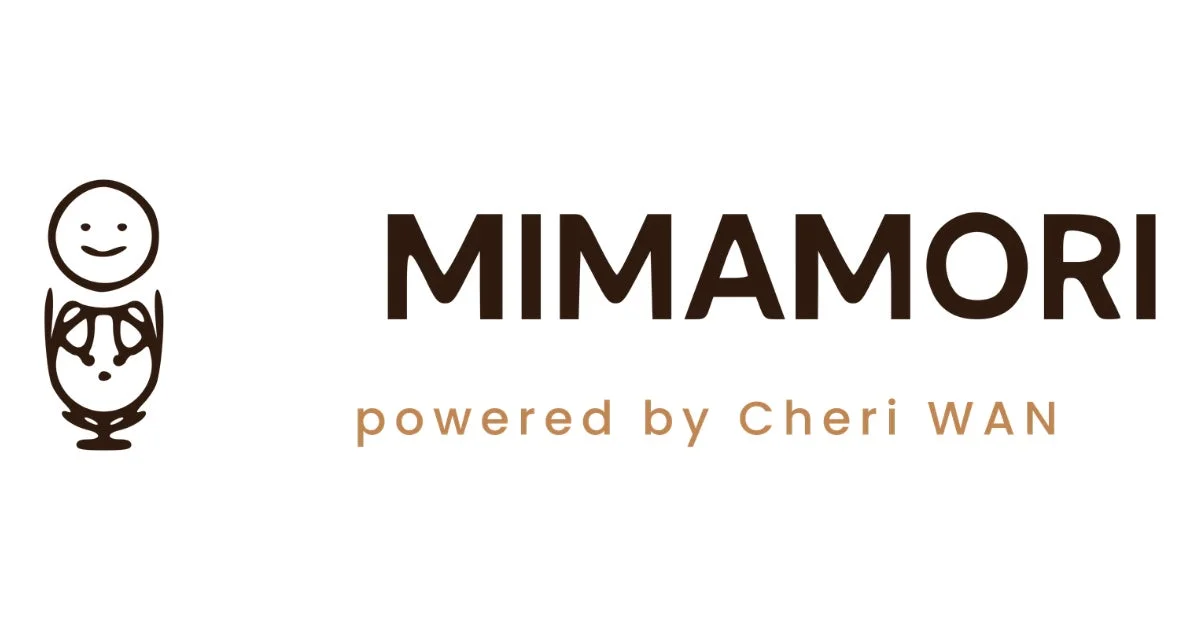 「MIMAMORI powered by Cheri WAN」というテキストと、シンプルな人の形をしたアイコンが描かれたロゴ画像です。